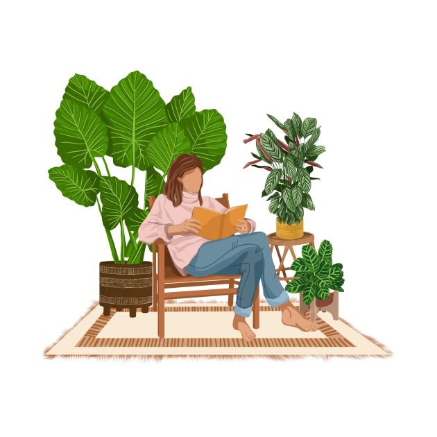 Reading with plants 2 by Gush Art Studio 1