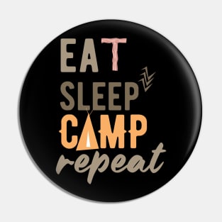 Eat, Sleep, Camp, Repeat camping design Pin