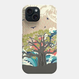 Sunset sea and Baobab tree Phone Case