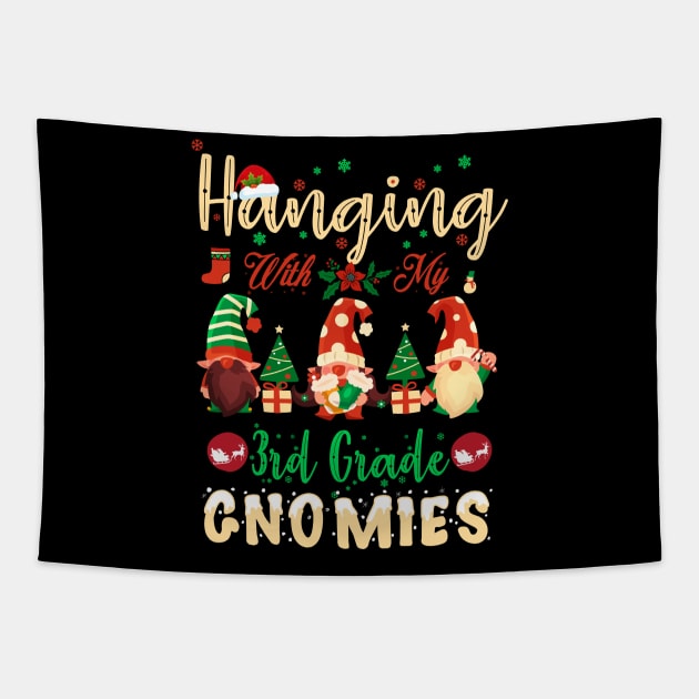 Hanging With My 3rd Grade Gnomies funny Christmas Teacher Student Tapestry by happy6fox