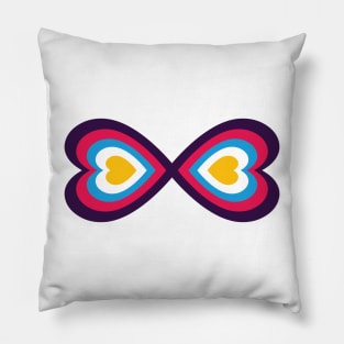 Polyamory Heart Infinity Symbol - New Pride Colors! Pillow