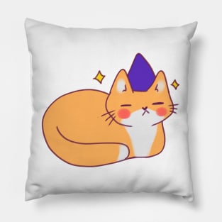 Orange wizard cat Pillow