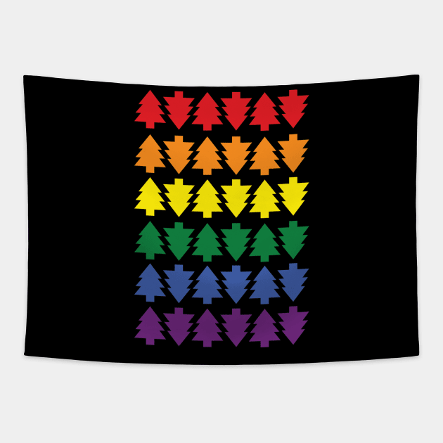 LGBTQ Christmas tree pattern for the holidays Tapestry by Oculunto