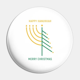 Merry Christmas, Happy Hanukkah card Pin