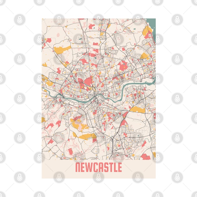 Newcastle - United Kingdom Chalk City Map by tienstencil