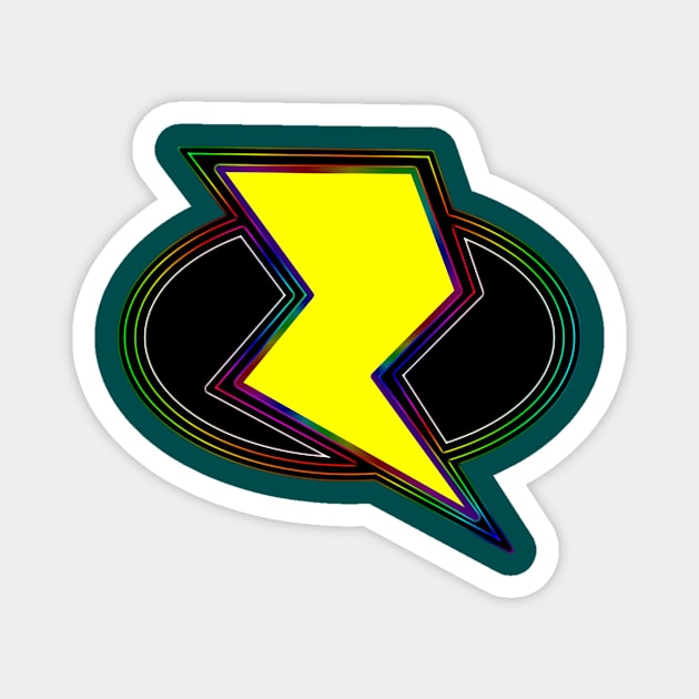 Lightning Bolt Logo - Rainbow 1 Magnet by RD Doodles