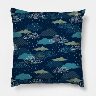 Dark Rainy Day Pattern Design Pillow