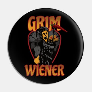 Spicy Grim Wiener and His Creepy Graveyard (plain colours) Pin