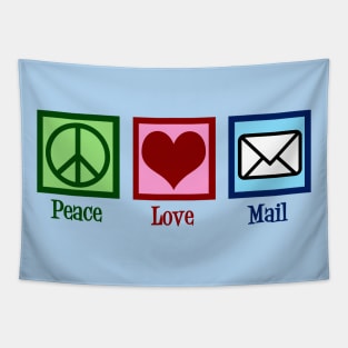 Peace Love Mail Tapestry