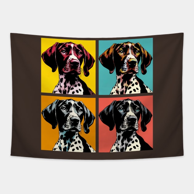 Pop Retro German Shorthaired Pointer Art - Cute Puppy Tapestry by PawPopArt
