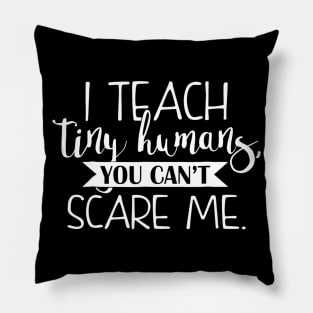 I Teach Tiny Humans You Cant Scare Me Teacher Pillow