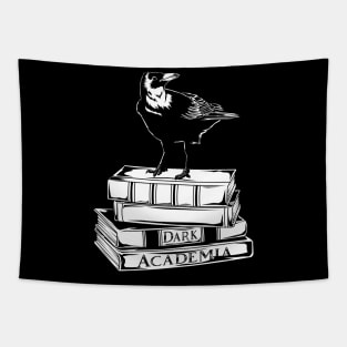 Crow on books - Dark Academia Tapestry