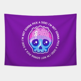 Not gonna pick a side - bisexual pride skull Tapestry