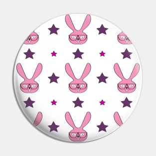 Pink rabbit and different stars pattern Pin