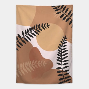 Neutral Abstract Botanical Fern Leaves 1 Tapestry