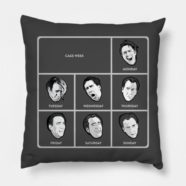 Cage Week Pillow by Graphiksmash