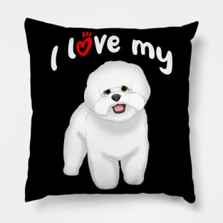 I Love My Bichon Frise Dog Pillow