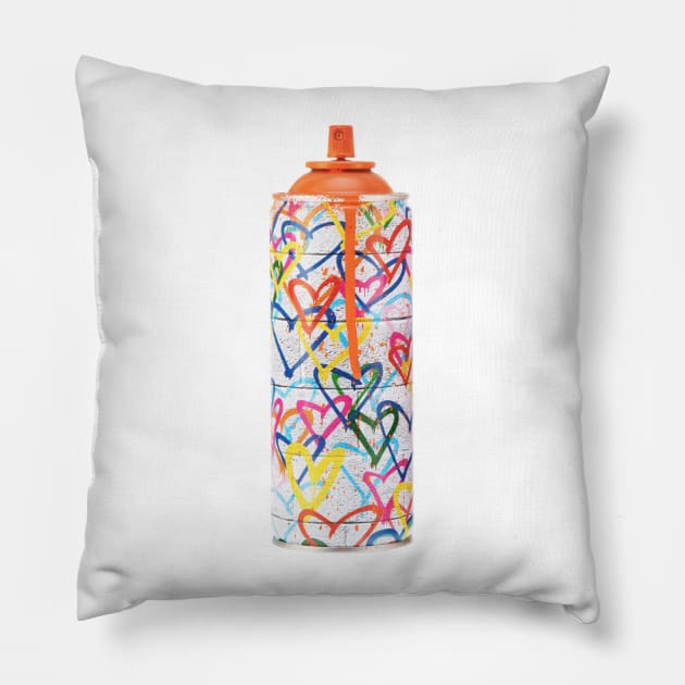 Spraypaint Can with Hearts Pillow by Scum & Villainy