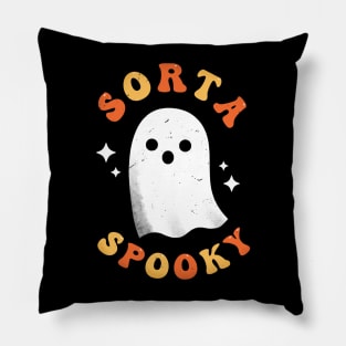 Sorta Spooky Funny Halloween Ghost Pillow