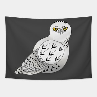 Snowy Owl with Big Yellow Eyes Tapestry