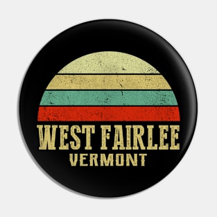 WEST FAIRLEE VERMONT Vintage Retro Sunset Pin