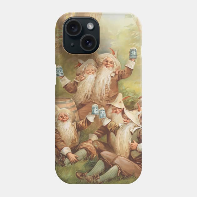 Vintage Smiling Gnomes Beer Advertisement Phone Case by xposedbydesign