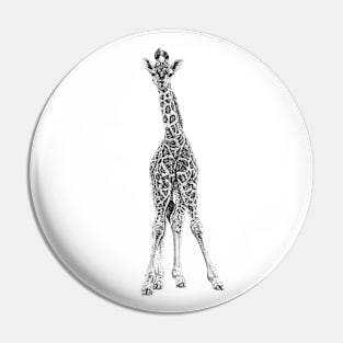 Baby giraffe - ink illustration Pin