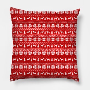 German Pinscher Silhouettes Christmas Sweater Pattern Pillow