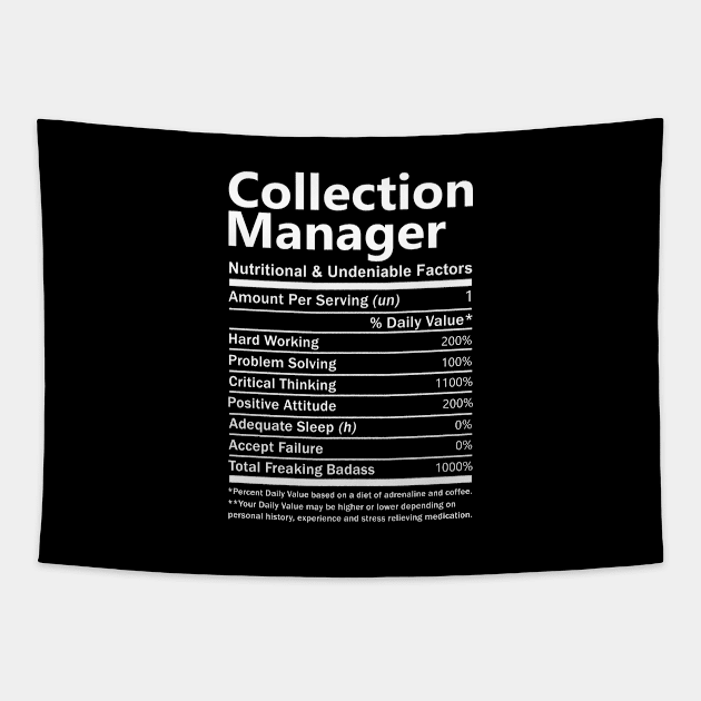 Collection Manager T Shirt - Nutritional and Undeniable Factors Gift Item Tee Tapestry by Ryalgi