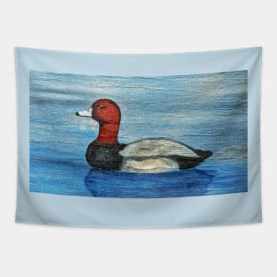 Redhead Duck on the Lake Tapestry