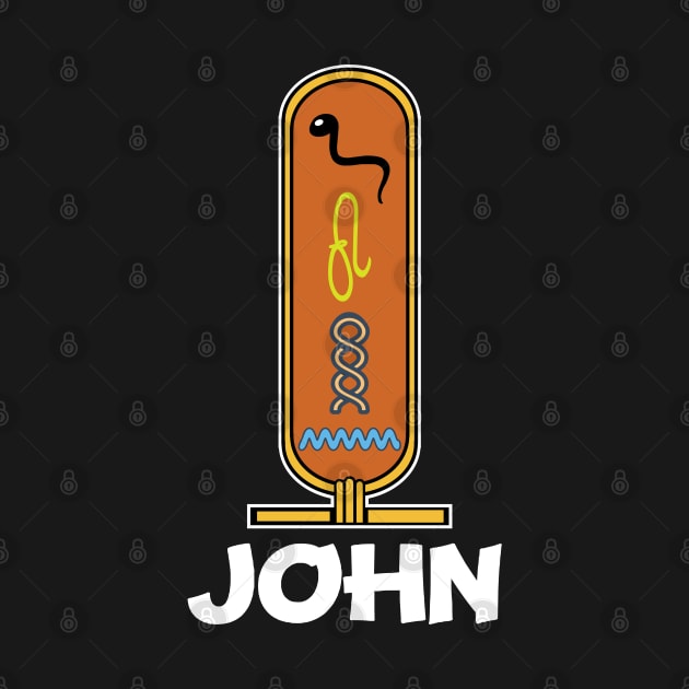 JOHN-American names in hieroglyphic letters-JOHN, name in a Pharaonic Khartouch-Hieroglyphic pharaonic names by egygraphics