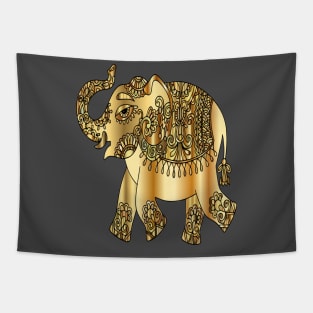 golden elephant art Tapestry