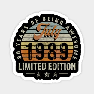 Born July 1989 Limited Edition 31th Birthday Magnet