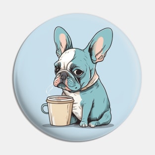 Dog Drinking Coffee Pin