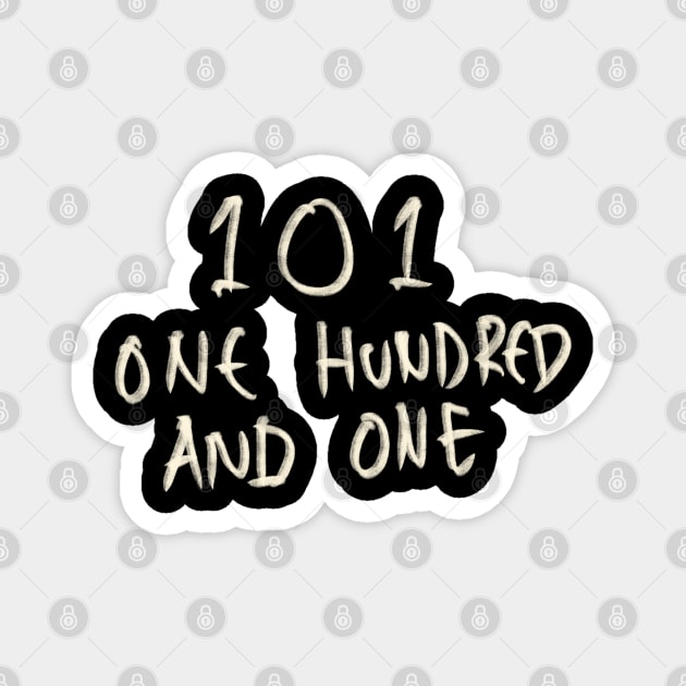 Hand Drawn Letter Number 101 One Hundred And One Magnet by Saestu Mbathi