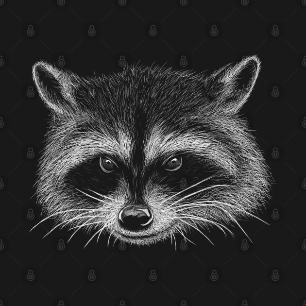 Trash Panda Illustration Masked Bandit Raccoon Drawing by SkizzenMonster