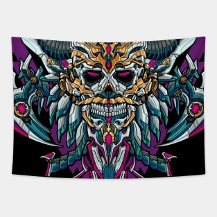 Great Skull Mecha Illustration Tapestry
