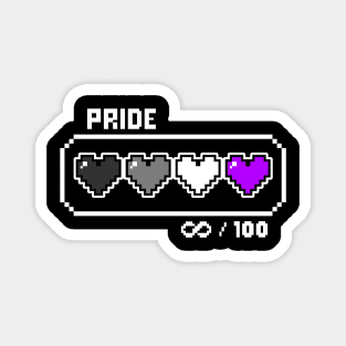 Asexual Pride Videogame Life Bar Hearts Magnet