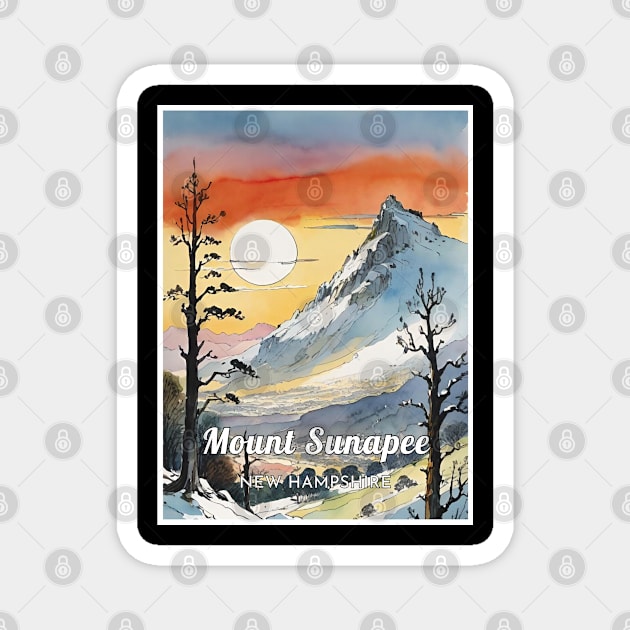 Mount Sunapee ski New hampshire usa Magnet by UbunTo