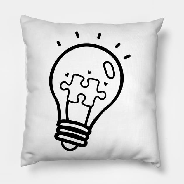 Autism Awareness - Light up my Life - Mono Pillow by Peter the T-Shirt Dude