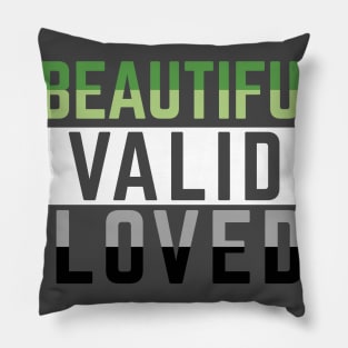 Aromantic is Beautiful, Valid, and Loved Pillow