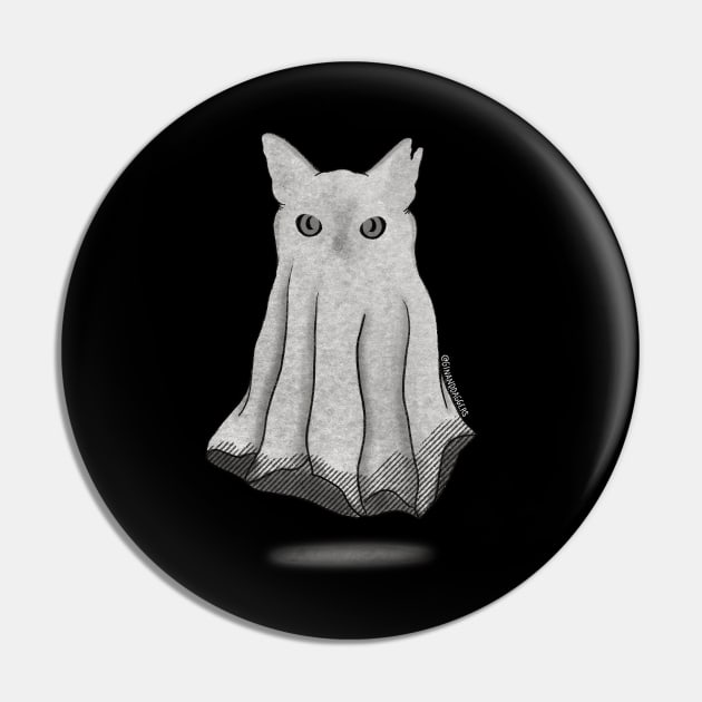 Ghost Cat Pin by Maddy Young