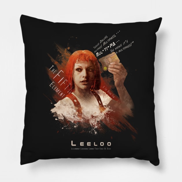Leeloo Dallas, Multipass! Pillow by DigitalTheory