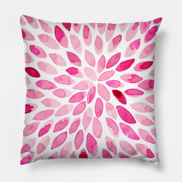 Watercolor brush strokes - pink Pillow by wackapacka