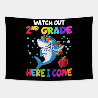 Watch Out 2nd Grade Here I Come Dabbing Shark- Back To School Tapestry