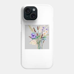 Grey Meadow Flowers // Back pack Phone Case