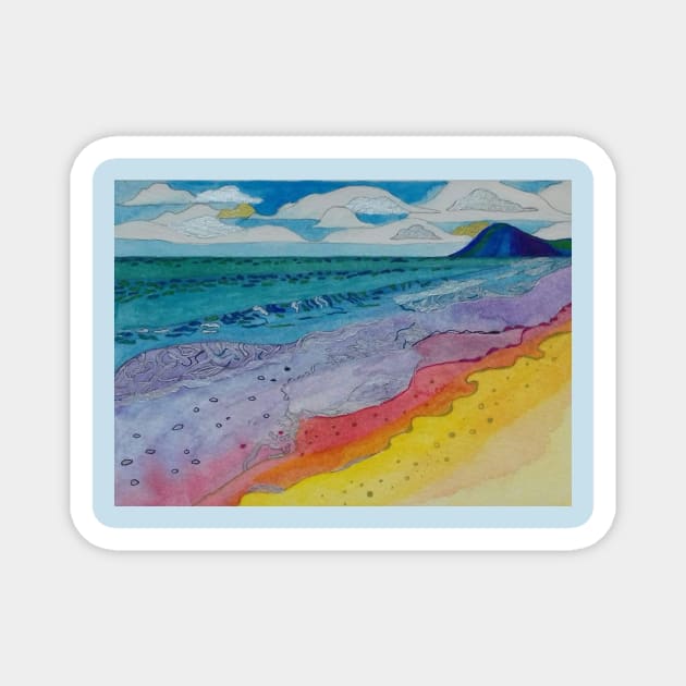 Rainbow beach painting Magnet by esvb