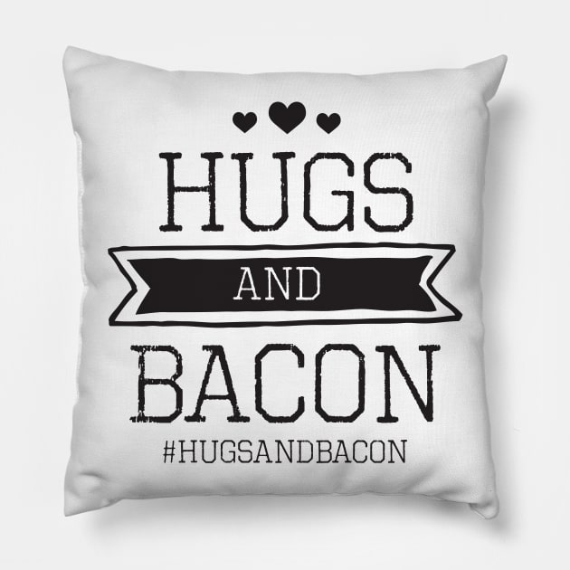 Hugs and Bacon Stamp - Light shirt Pillow by Caveman