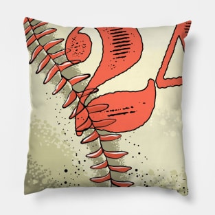 Vintage Baseball Number 24 Shirt Cool Softball Mom Pillow