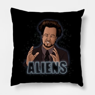 The Aliens Guy (Giorgio Tsoukalos) Color Pillow